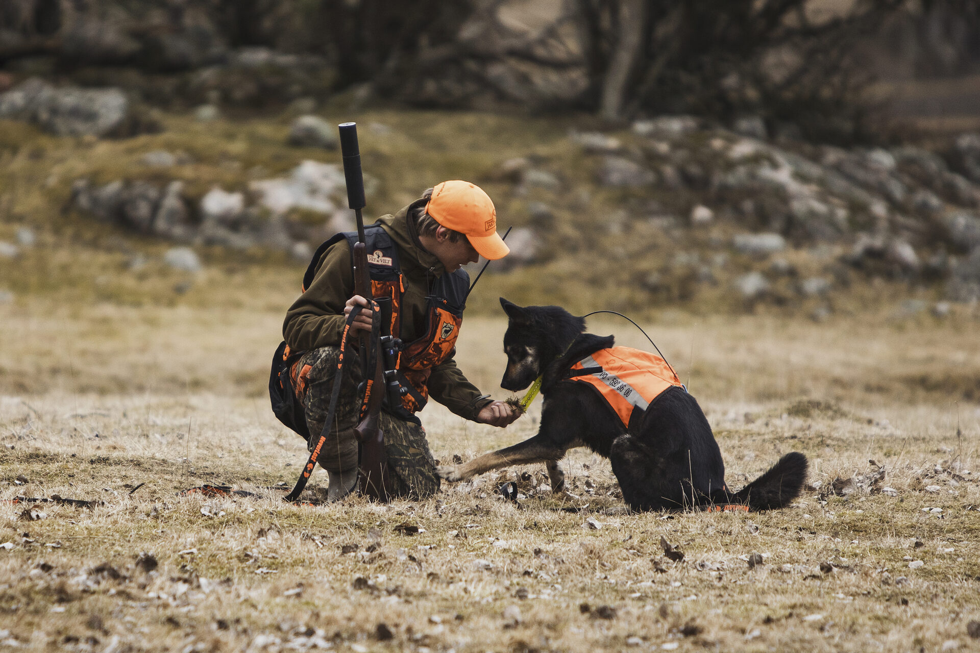 Jägare med jakthund